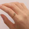 Rosa I Bague en acier inoxydable et zircons