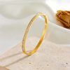 Justine I Bracelet jonc en acier inoxydable et zircons
