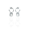 Naomi I Boucles d'oreille en acier inoxydable et imitation de perles d’eau douce