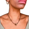Valentine I Collier en acier inoxydable et cordon en similicuir