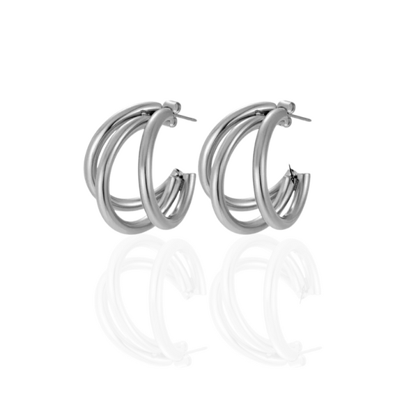 Luna I Boucles d'oreille en acier inoxydable