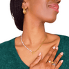 Gabrielle I Collier en acier inoxydable et imitation perles d’eau douces