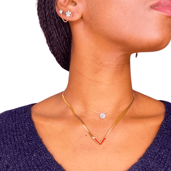 Alesia I Mono Boucle en acier inoxydable et zircons