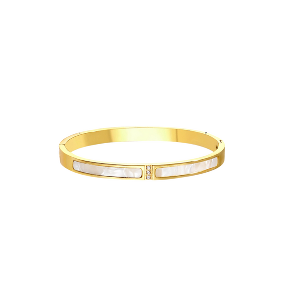 Amandine I Bracelet jonc en acier inoxydable et zircons
