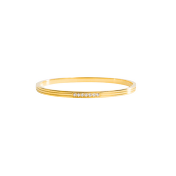 Céline I Bracelet jonc en acier inoxydable et zircons