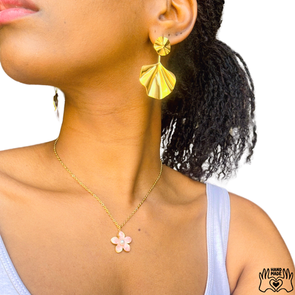 Flora I Collier en acier inoxydable et perle