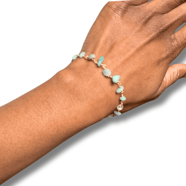 Elisa I Bracelet en acier inoxydable et pierres naturelles