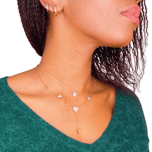 Grace I Collier en acier inoxydable et nacre