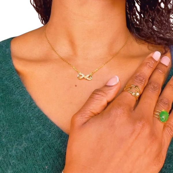 Infini I Collier en acier inoxydable et zircons