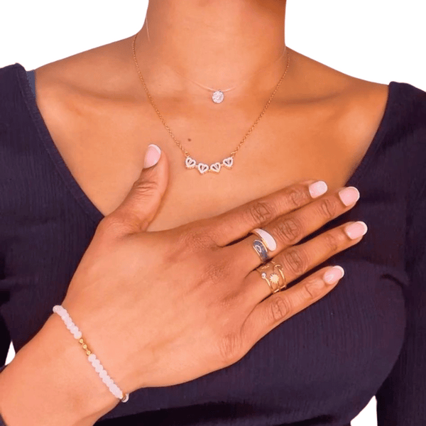 Kelia I Collier en acier inoxydable et zircons