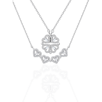 Kelia I Collier en acier inoxydable et zircons