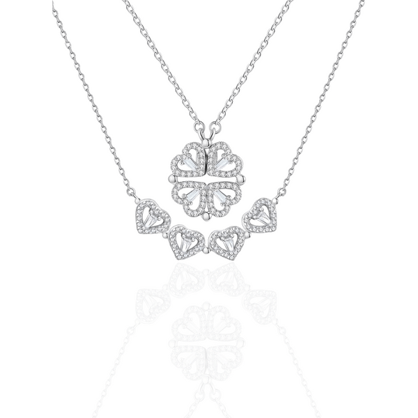 Kelia I Collier en acier inoxydable et zircons