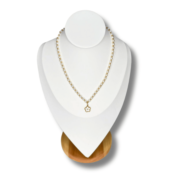 Perla I Collier en acier inoxydable et imitations de perles d’eau douce