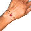 Sophia  I Bracelet multirangs en acier inoxydable et pierre naturelle