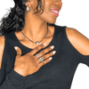 Valentine I Collier en acier inoxydable et cordon en similicuir